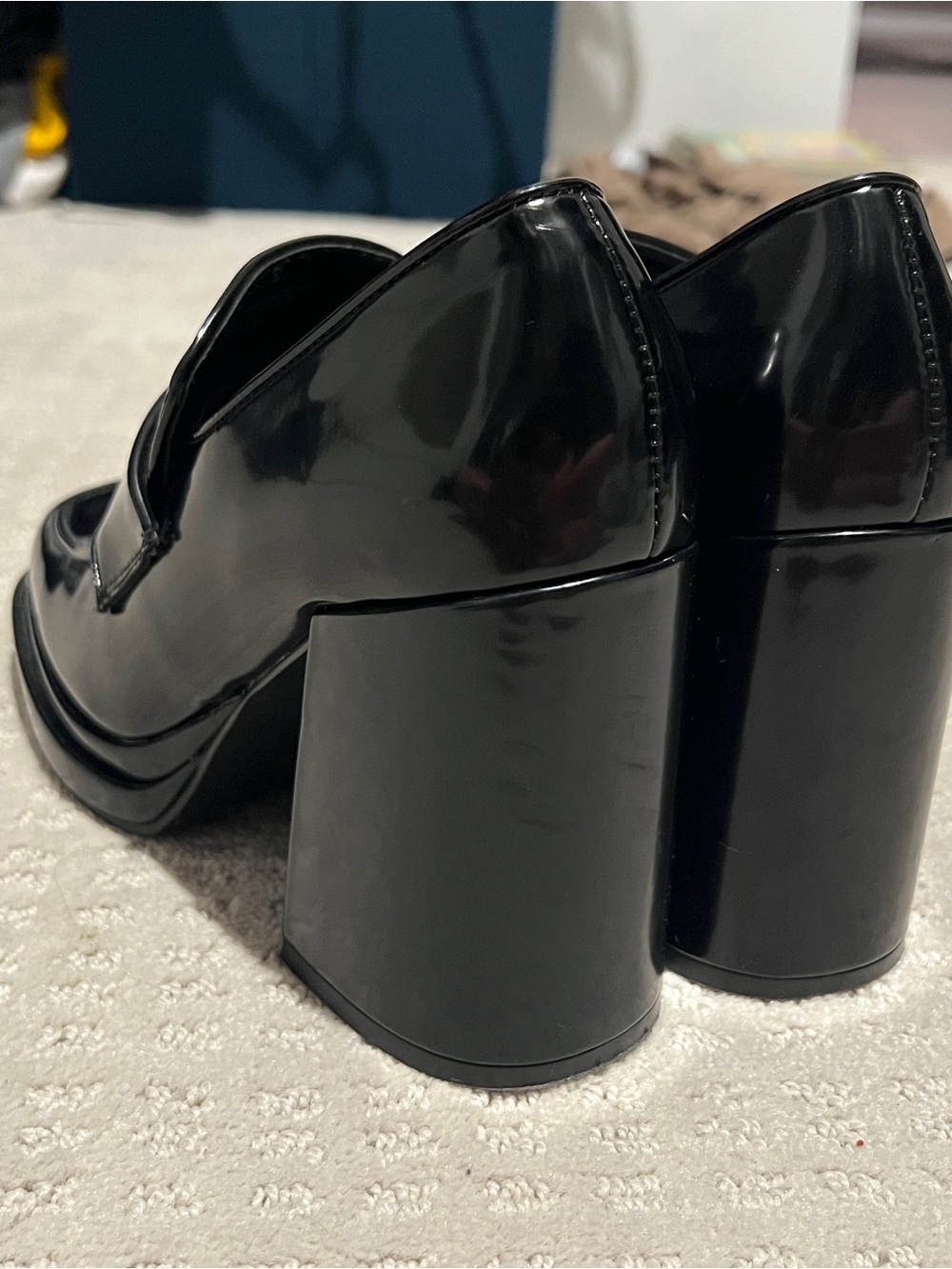 Steve Madden Women's Pingo Heeled Platform Loafers - Black (Size 6M) - Picture 5 of 7